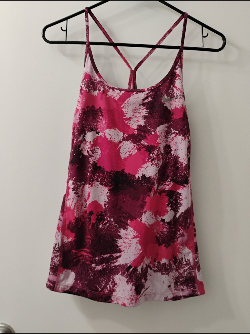 Nike Pink and Burgundy Dri-FIT Sport Tank